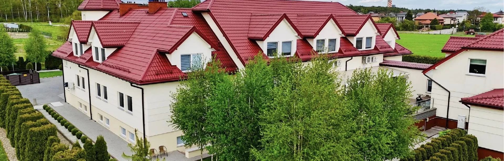 Budynek ośrodka Comfort Life z lotu ptaka